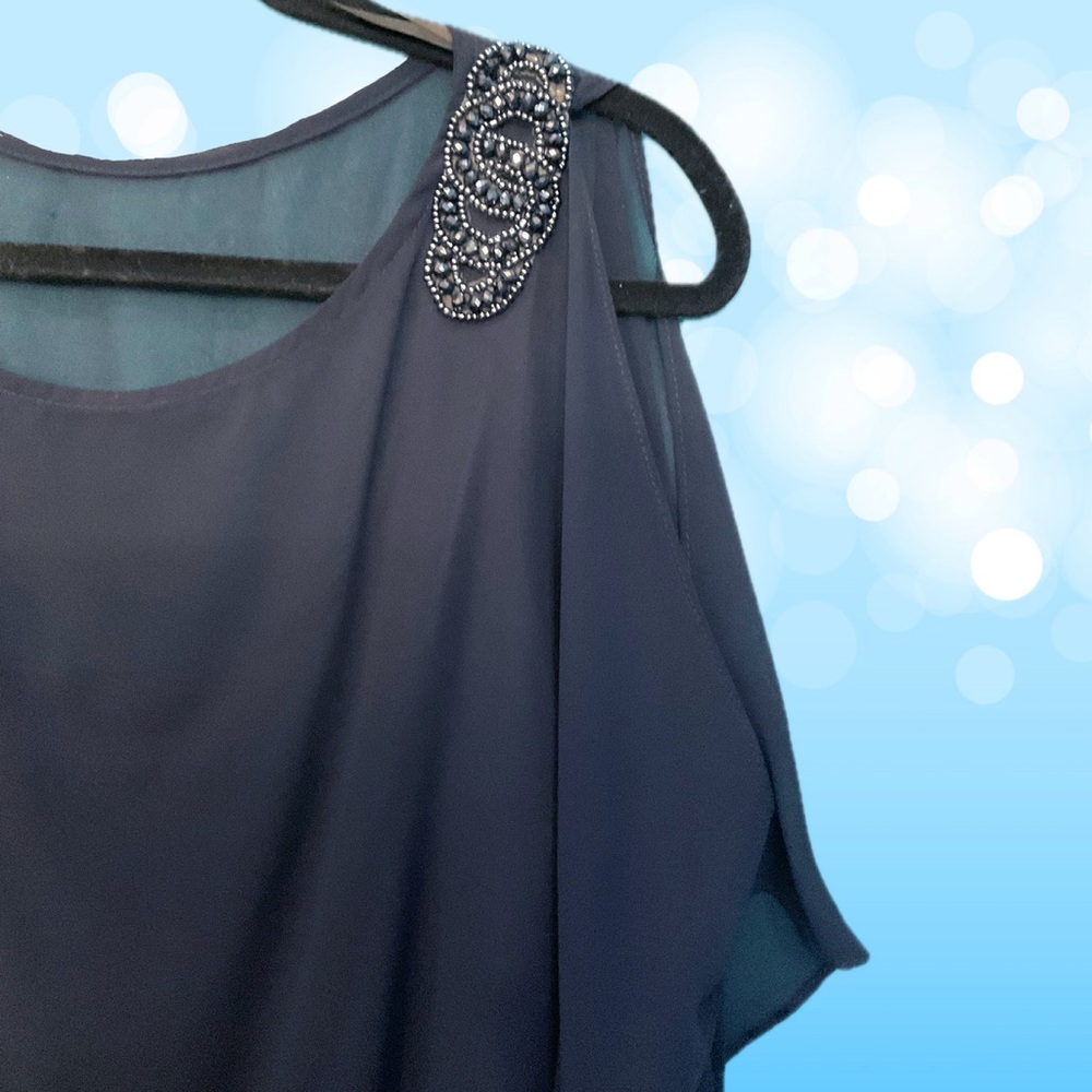ESCAPE by Joanna Chen Cold Shoulder Cocktail Dress•NWT•19" p2p 35" length - Picture 3 of 4